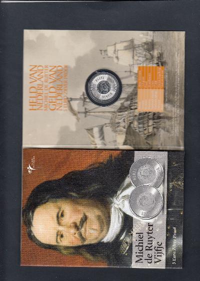 Beschrijving: 5 Euro MICHIEL DE RUYTER KNM BLISTER